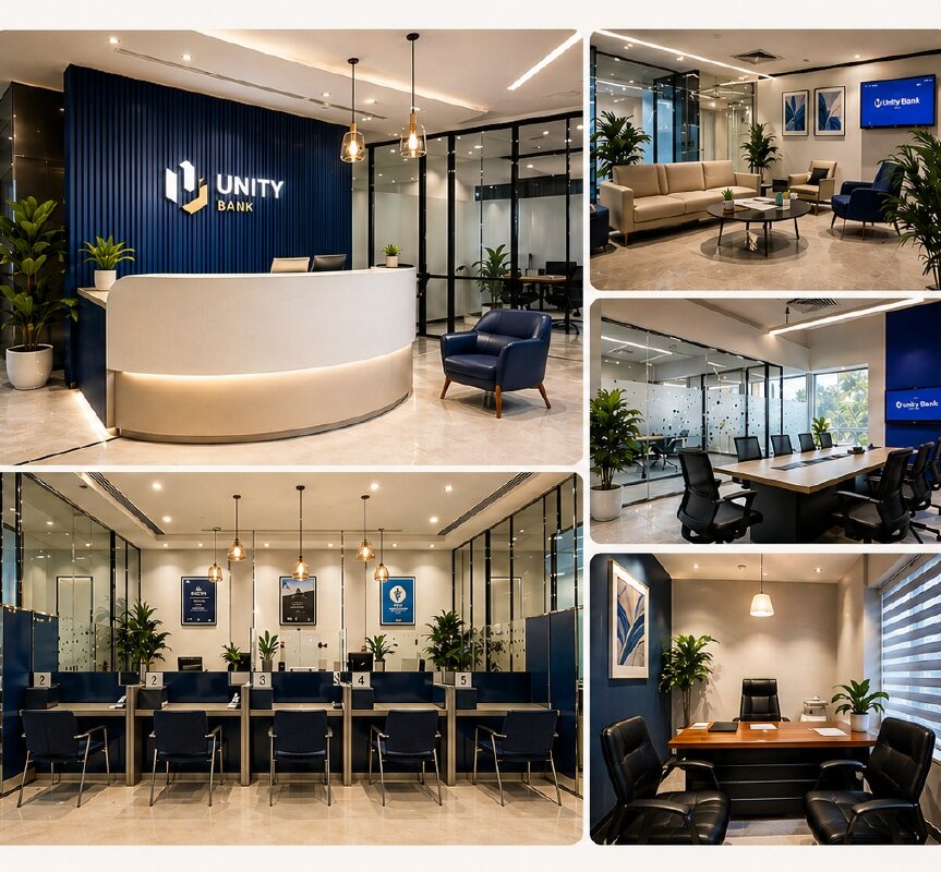 Bank branch interior